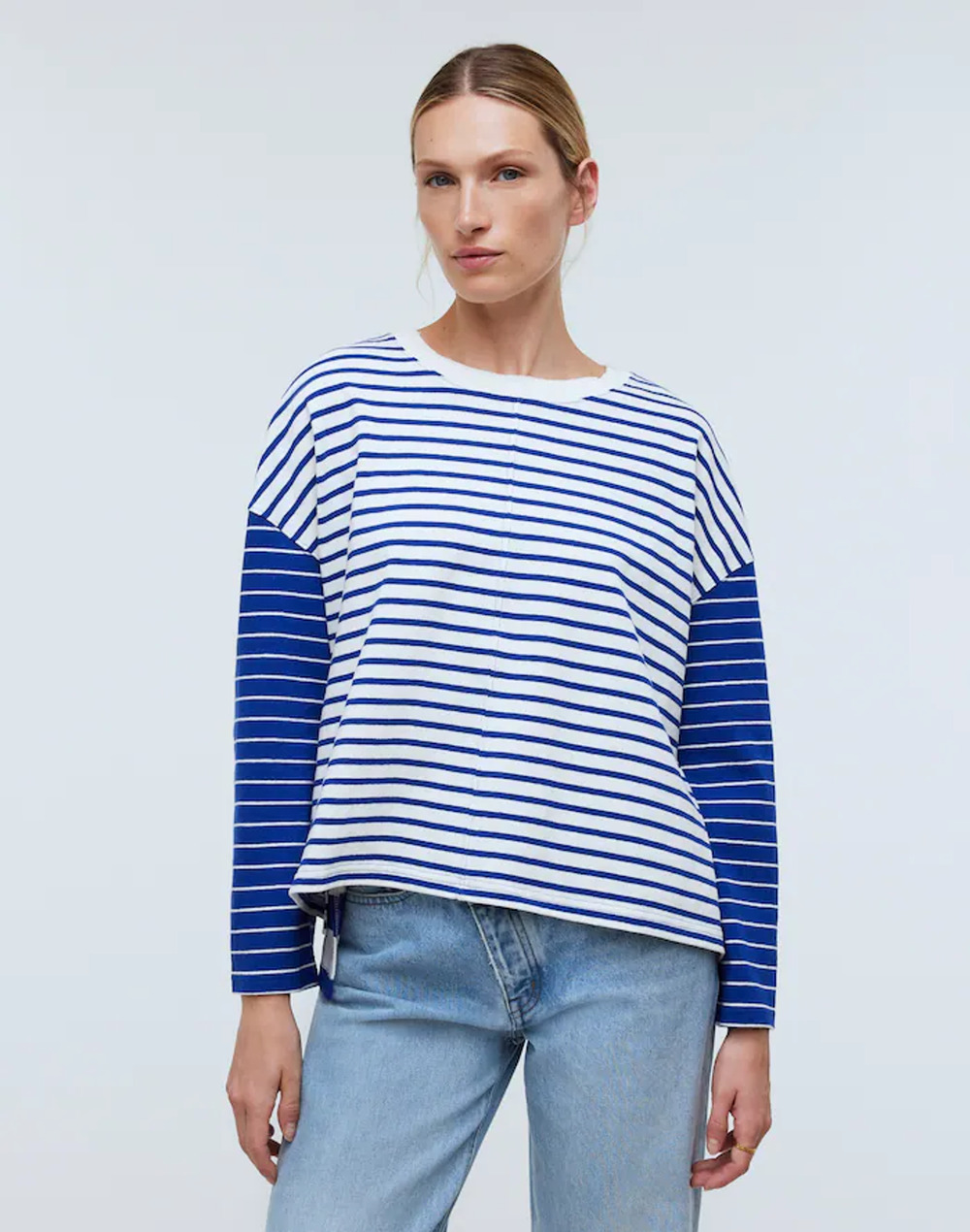 Madewell Easy Long-Sleeve Rugby Tee in Contrasting Stripe XS